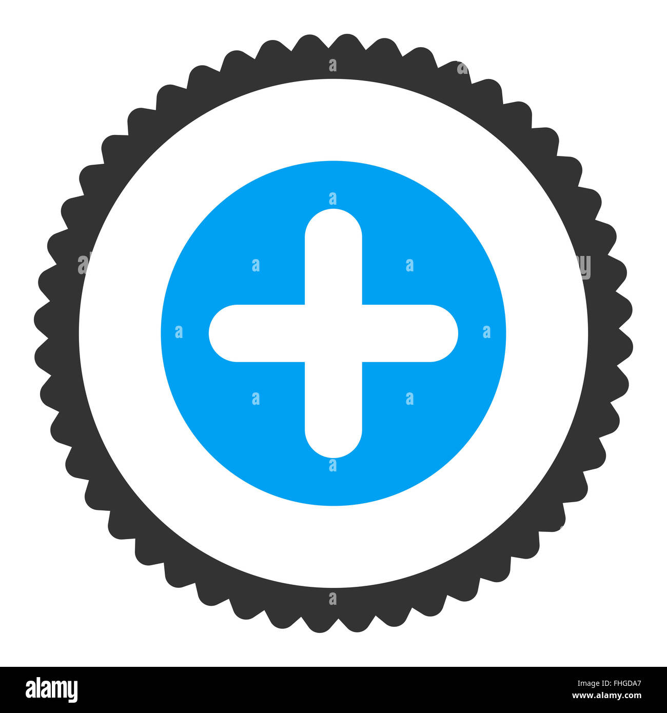 Create flat blue and gray colors round stamp icon Stock Photo - Alamy