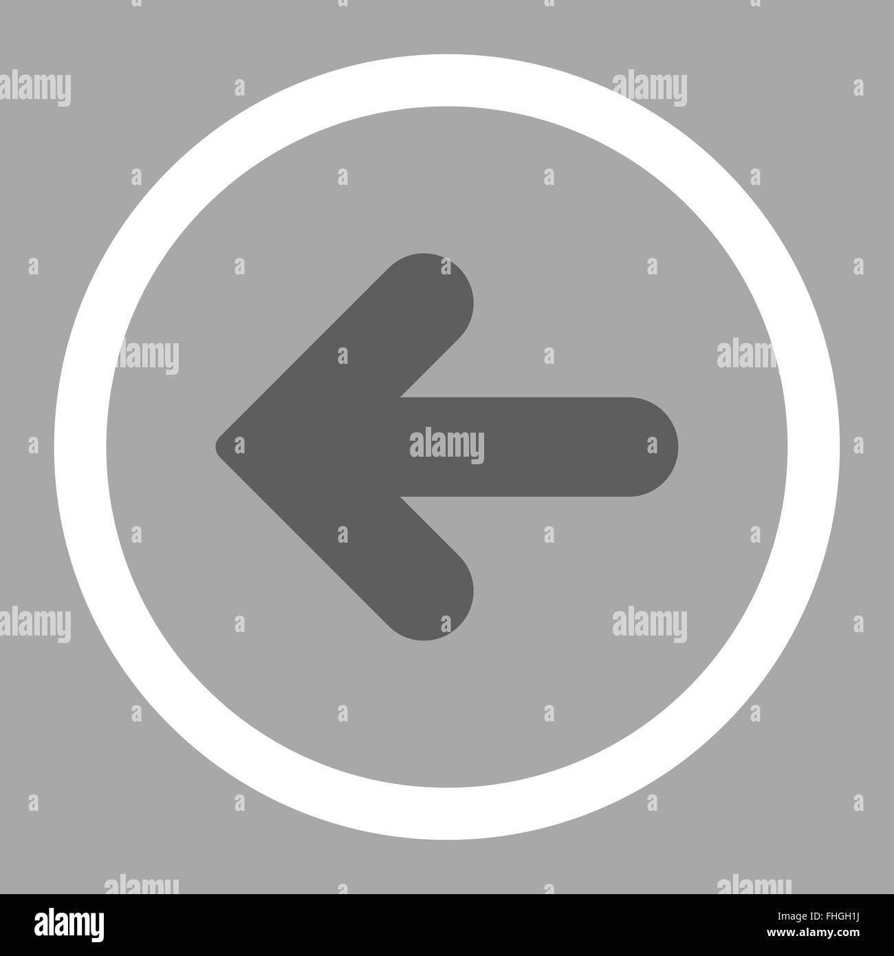 Arrow Left flat dark gray and white colors rounded vector icon Stock ...