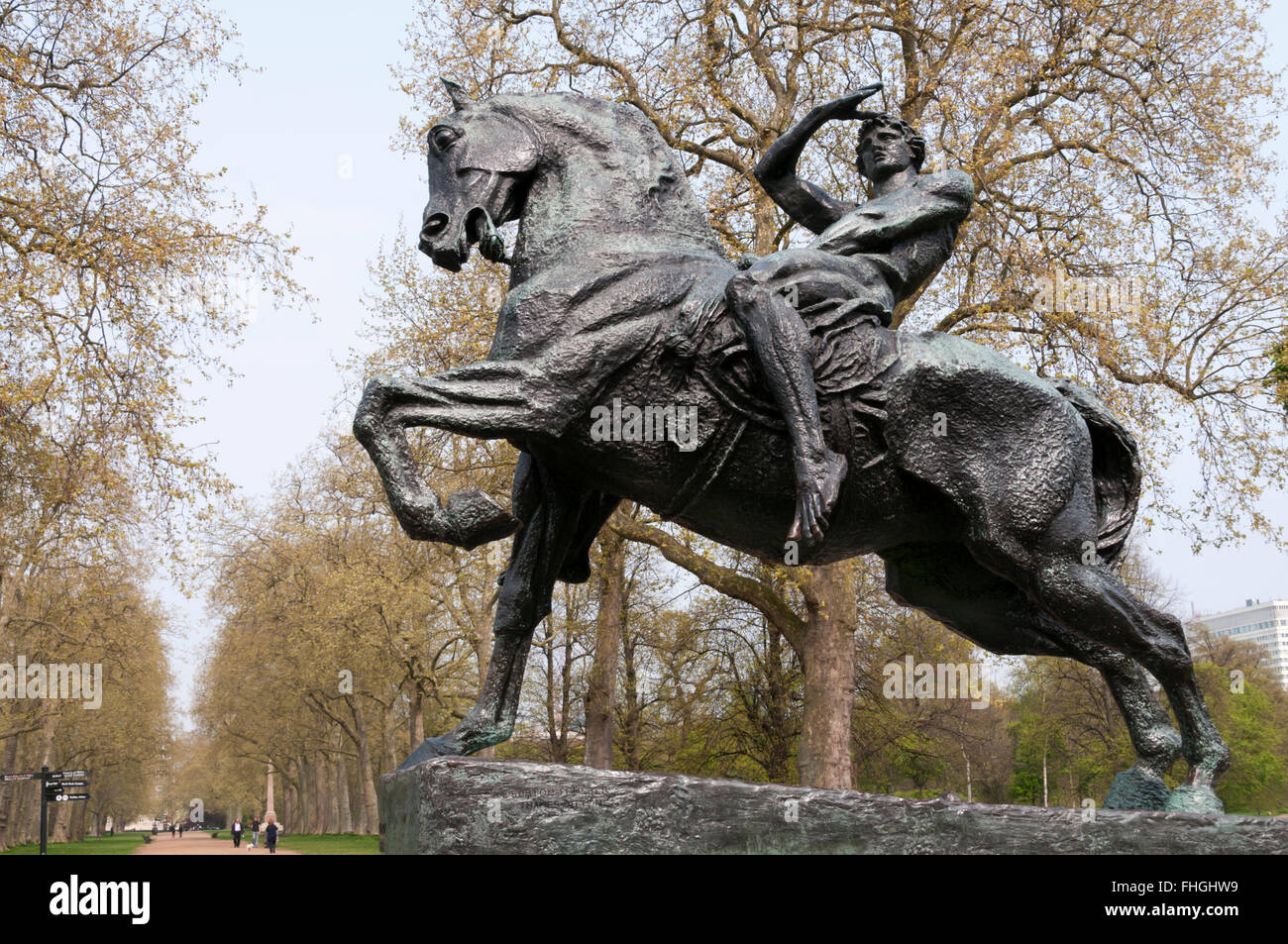 Physical Energy by G F Watts in Kensington Gardens. SEE DETAILS IN DESCRIPTION. Stock Photo