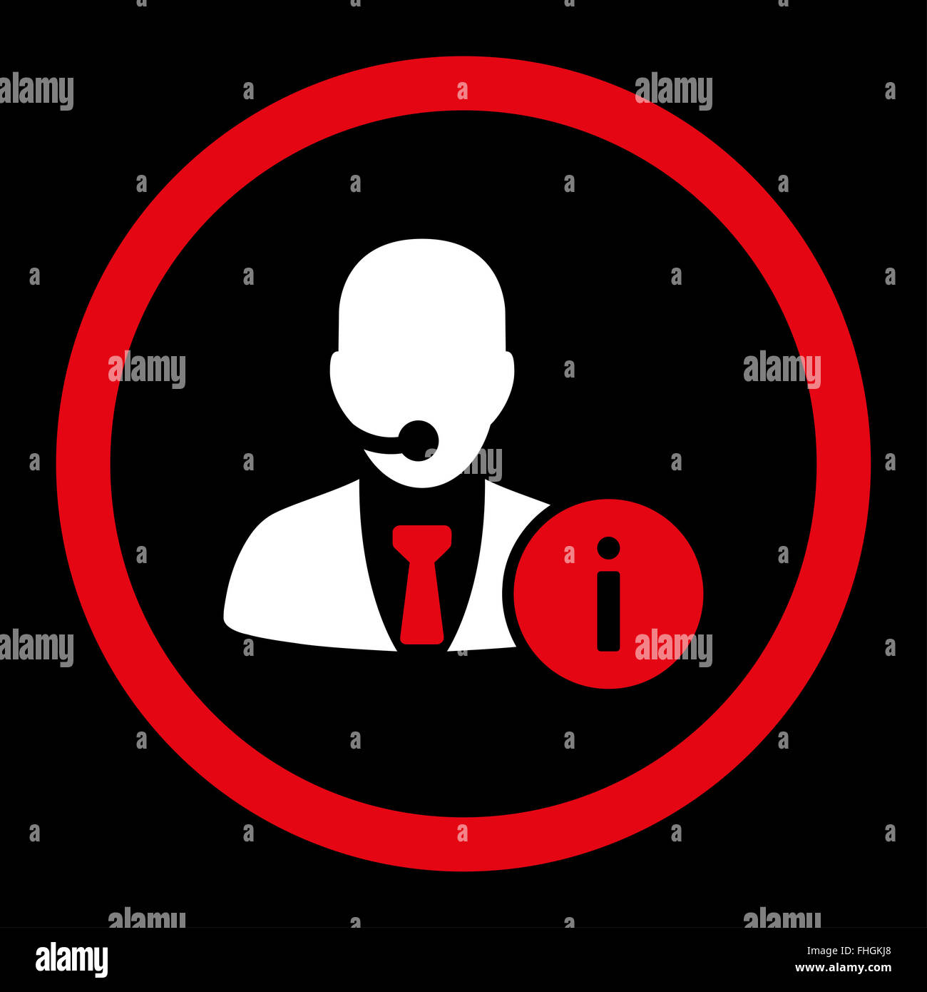 Help desk flat red and white colors rounded vector icon Stock Photo - Alamy