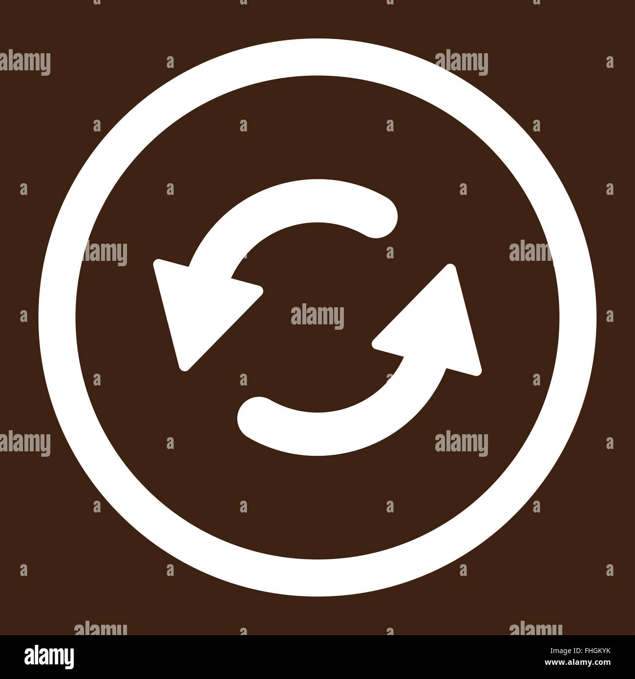 Refresh Ccw flat white color rounded raster icon Stock Photo - Alamy