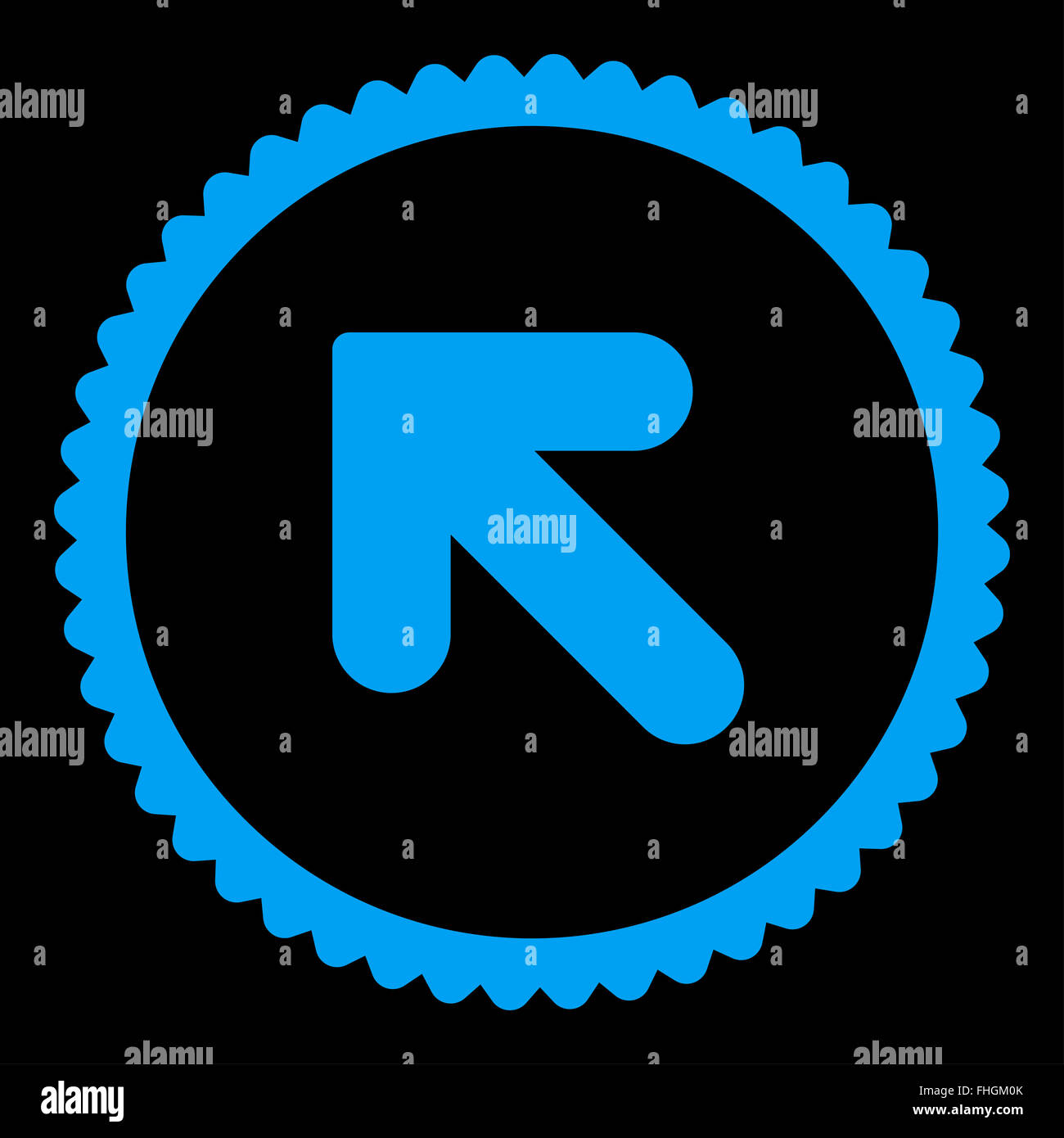 Arrow Up Left flat blue color round stamp icon Stock Photo - Alamy