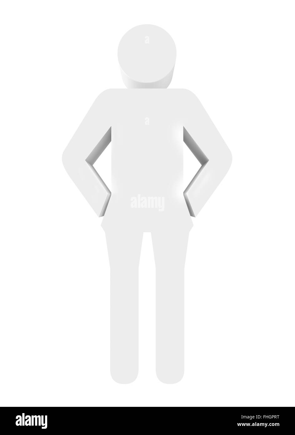 Icon business man on a white background. 3d render Stock Photo