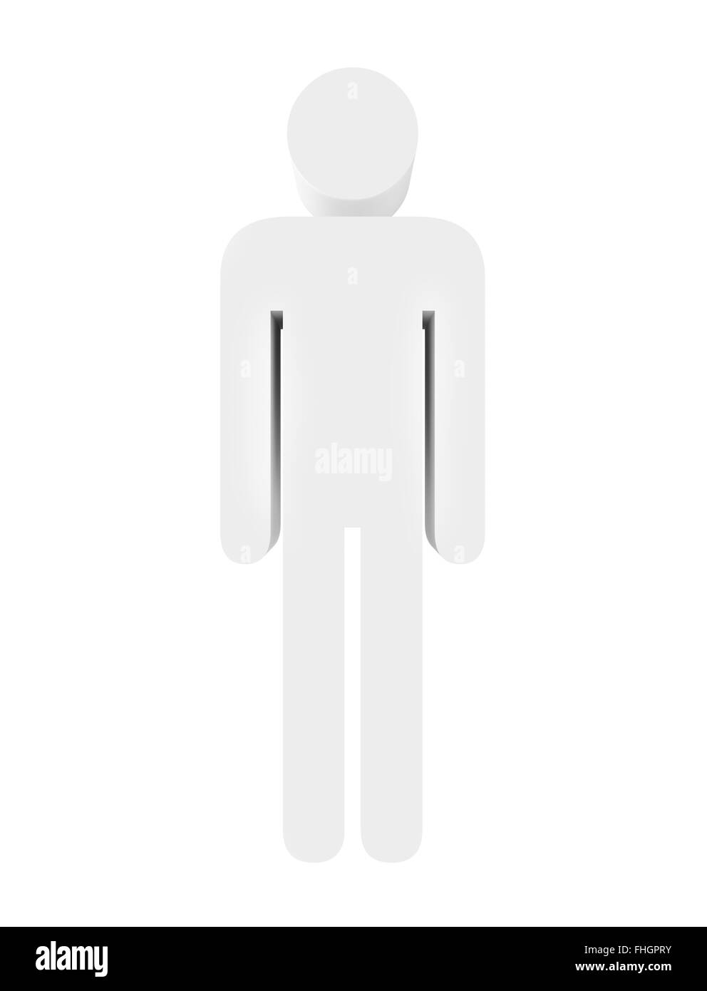 Icon man on a white background. 3d render Stock Photo
