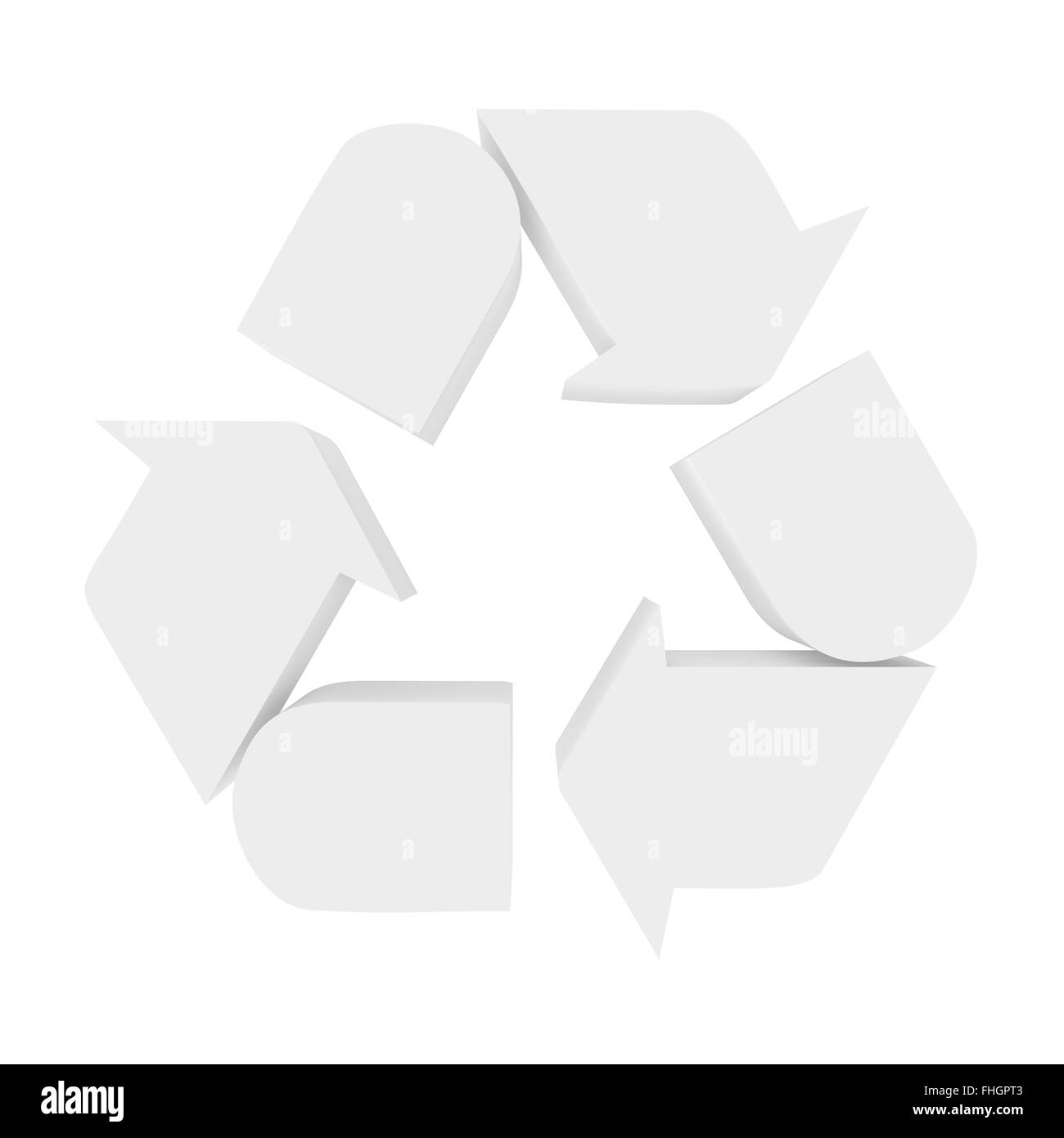 Recycling Icon on white background. 3d render Stock Photo - Alamy