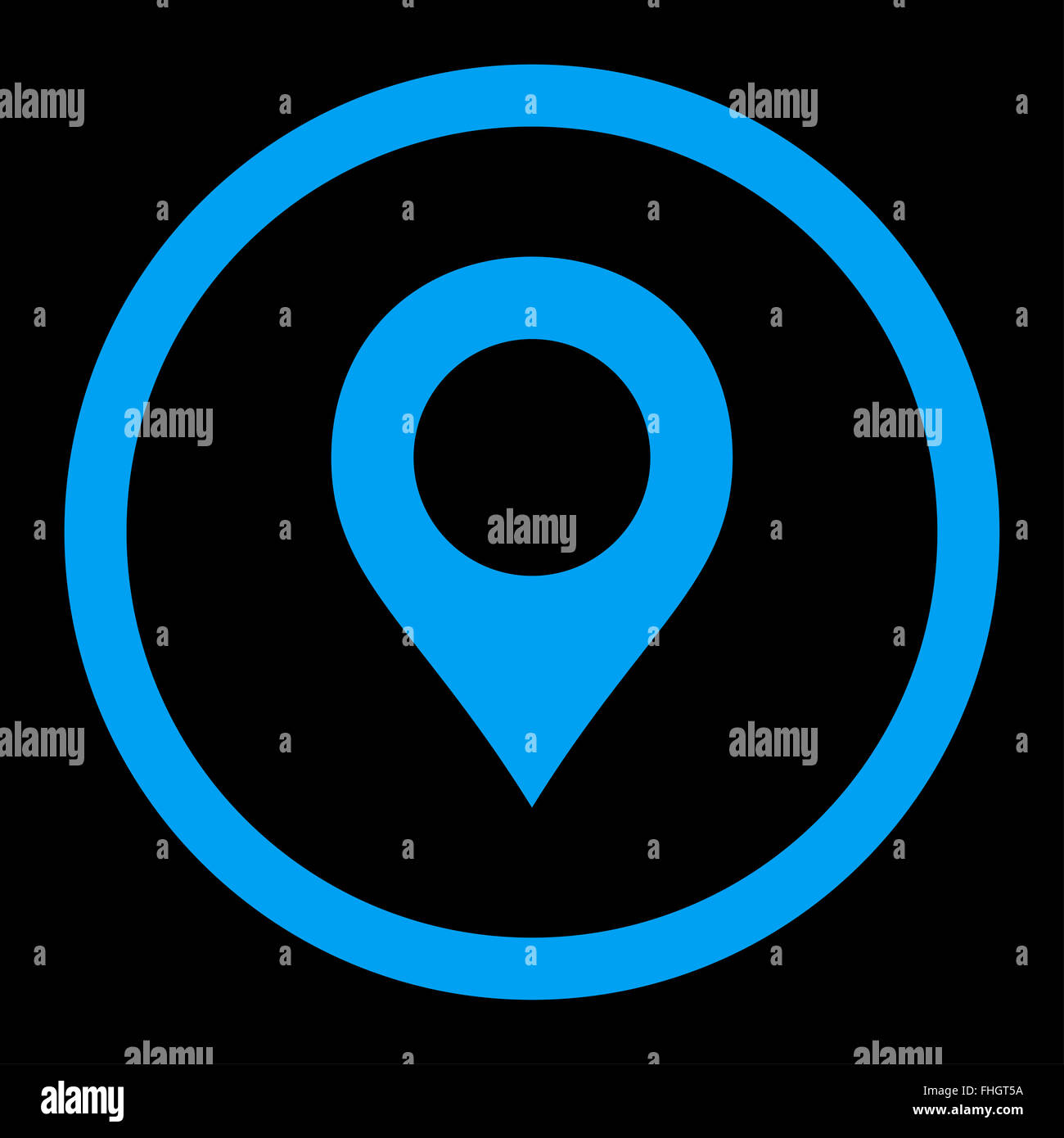 Map Marker flat blue color rounded vector icon Stock Photo - Alamy