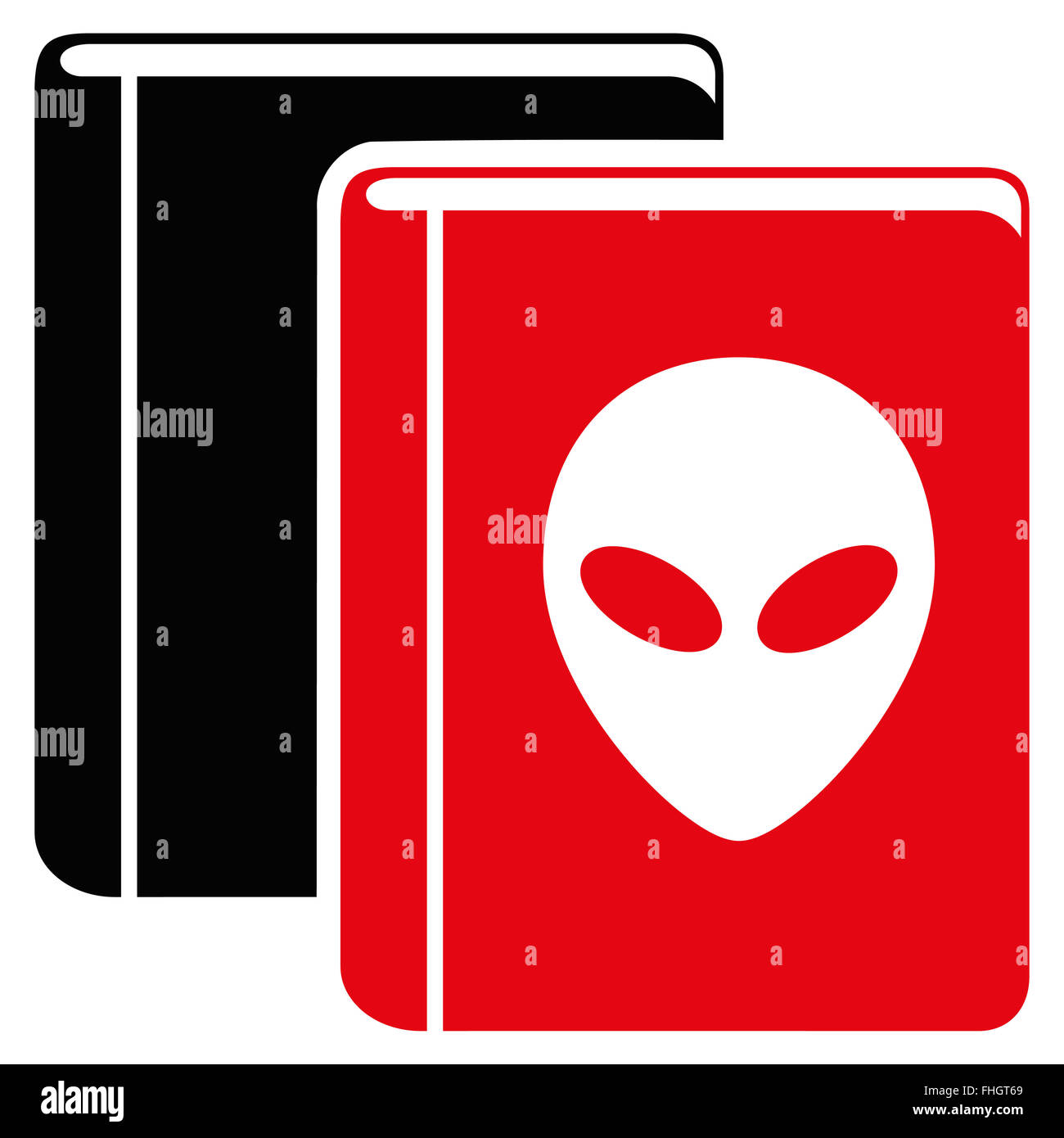 Alien Library Flat Icon Stock Photo - Alamy