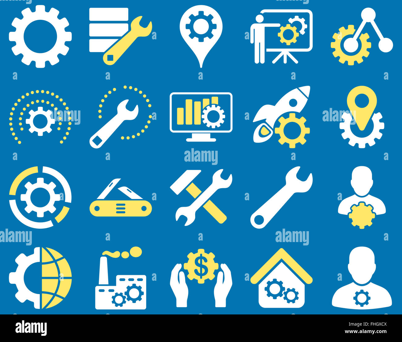 Settings and Tools Icons Stock Photo