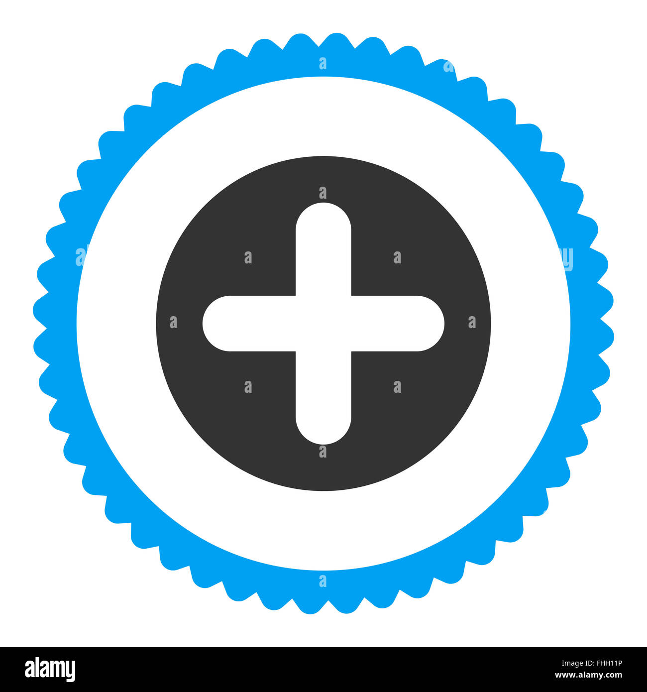 Create flat blue and gray colors round stamp icon Stock Photo - Alamy