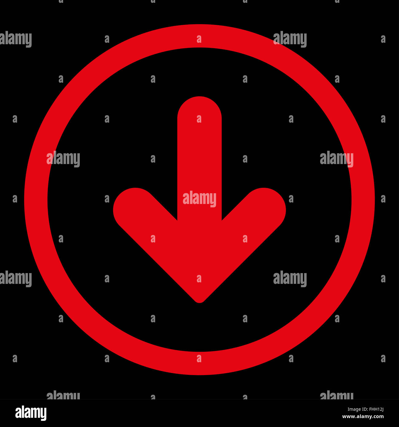 Arrow Down flat red color rounded vector icon Stock Photo - Alamy