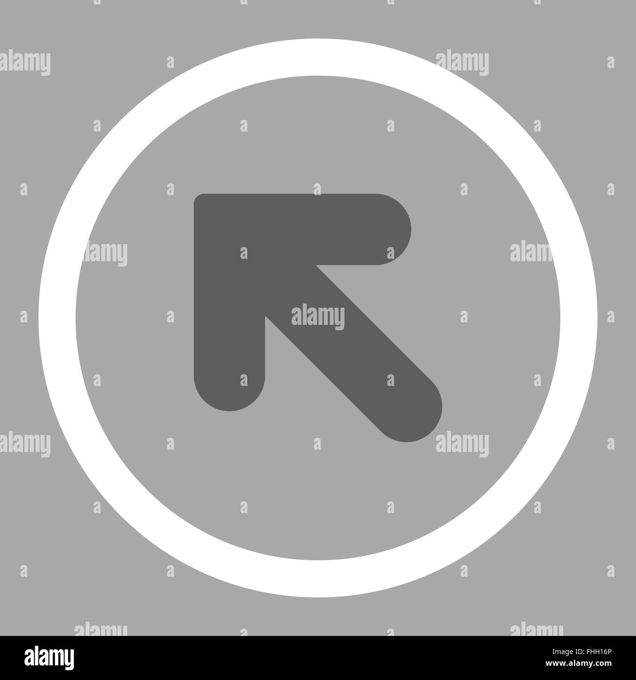 Arrow Up Left flat dark gray and white colors rounded vector icon Stock ...