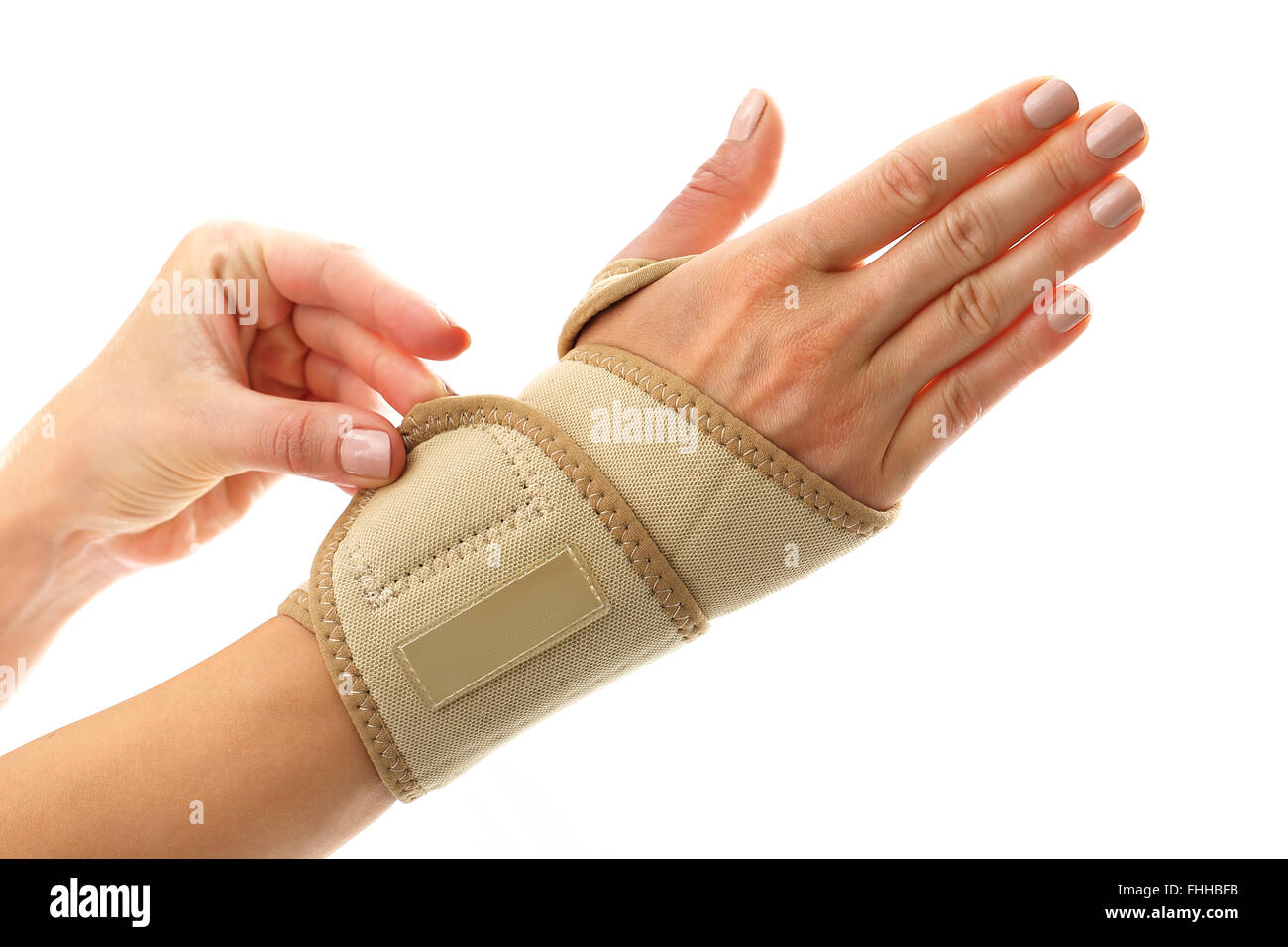 Compression joint stabilizer hand. Wrist, hand joint sprain. Injury