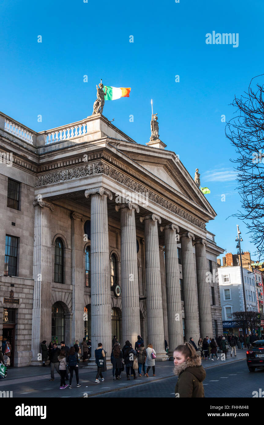 Exterior of The General Post Office GPO in Dublin, Ireland the headquarters of the Irish Post Office, An Post Stock Photo