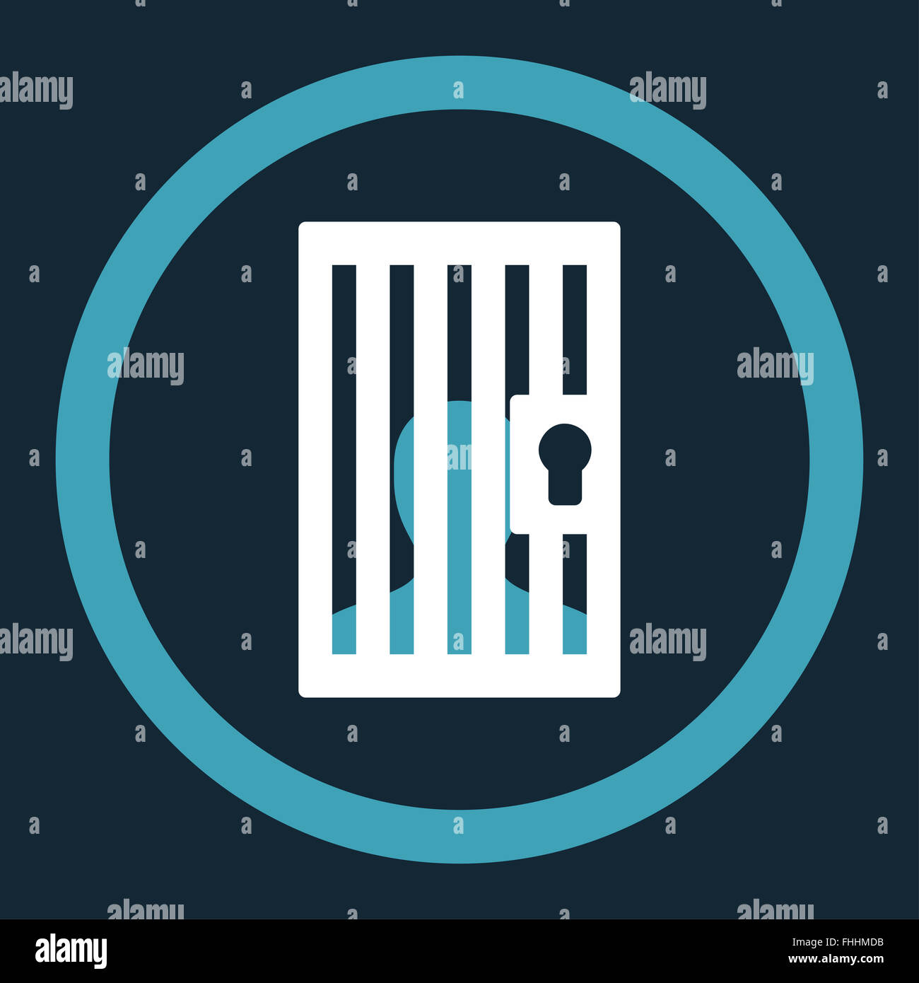 Prison flat blue and white colors rounded glyph icon Stock Photo - Alamy