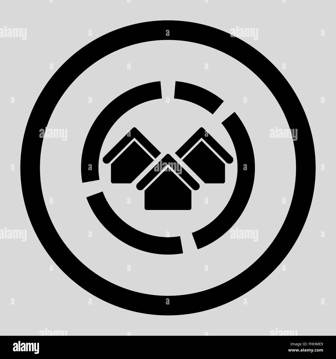 Realty diagram flat black color rounded vector icon Stock Photo - Alamy