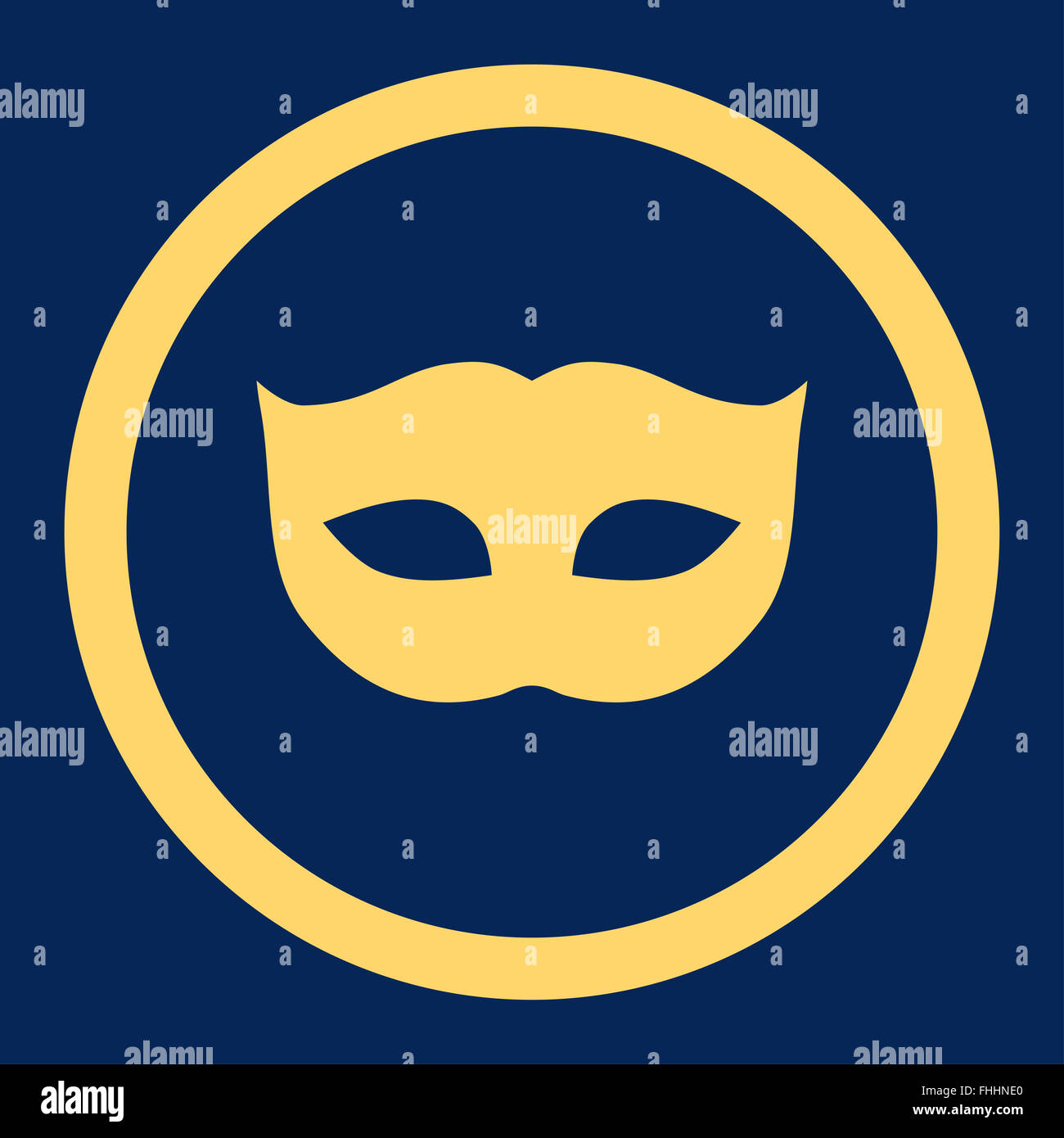 Privacy Mask flat yellow color rounded raster icon Stock Photo - Alamy