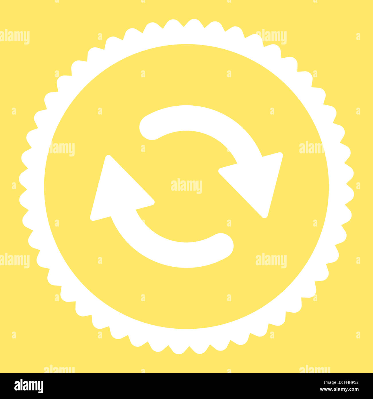 Refresh flat white color round stamp icon Stock Photo - Alamy