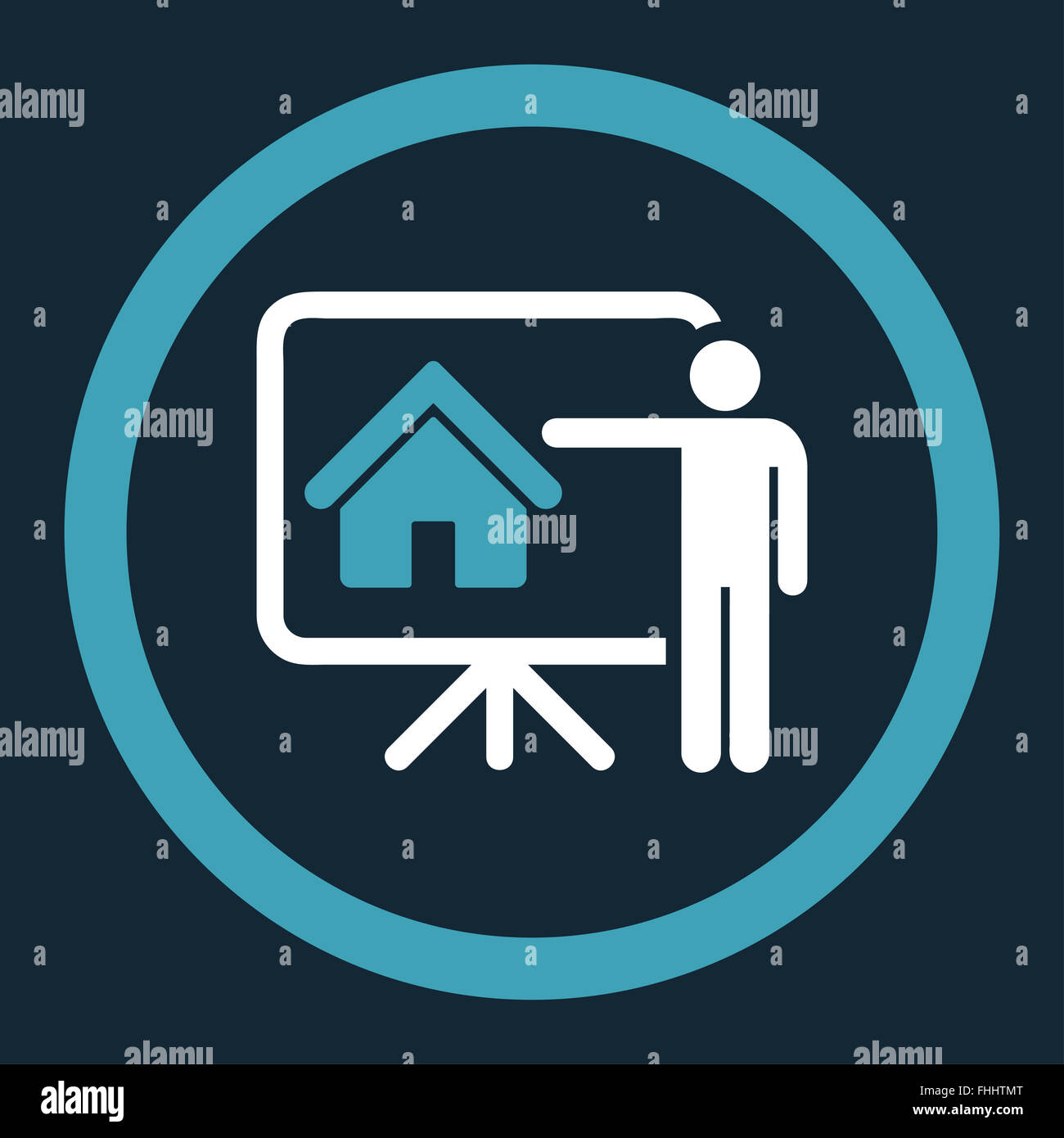 Realtor flat blue and white colors rounded vector icon Stock Photo - Alamy