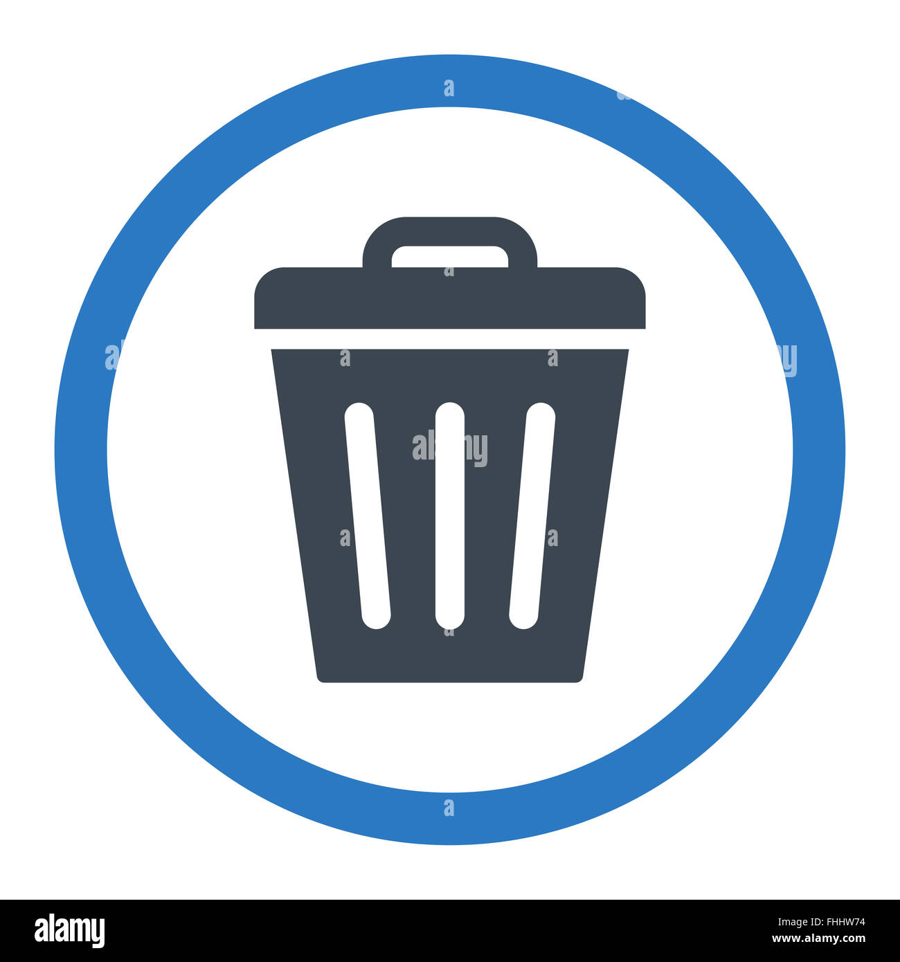 Trash Can flat smooth blue colors rounded vector icon Stock Photo - Alamy