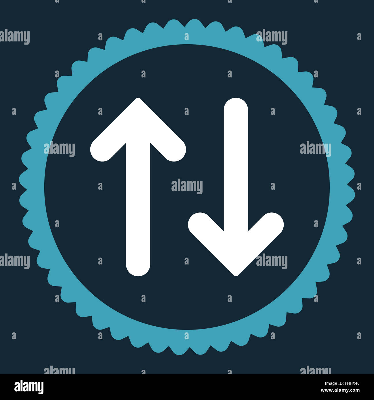 Flip flat blue and white colors round stamp icon Stock Photo - Alamy