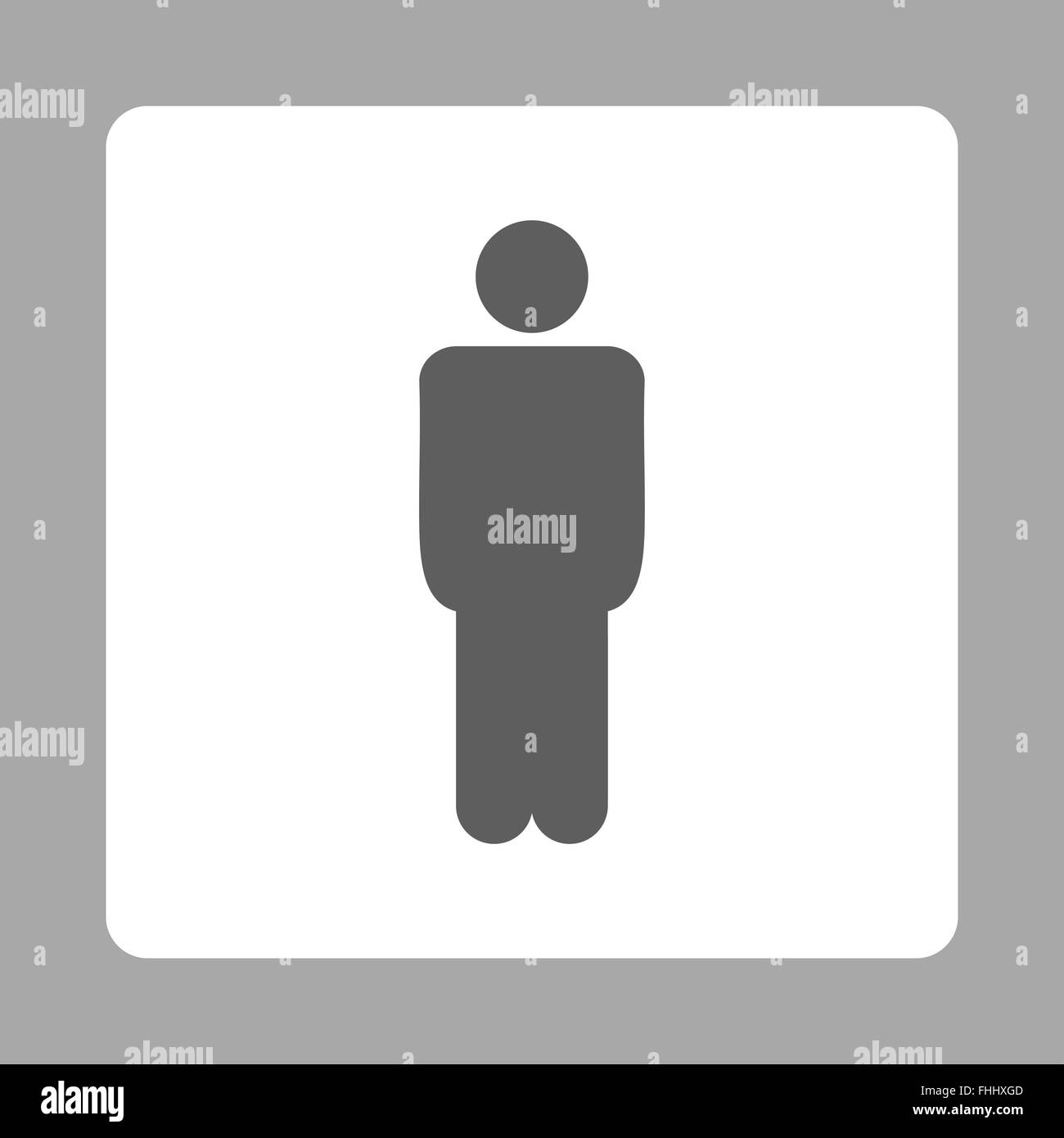 Man flat dark gray and white colors rounded button Stock Photo - Alamy