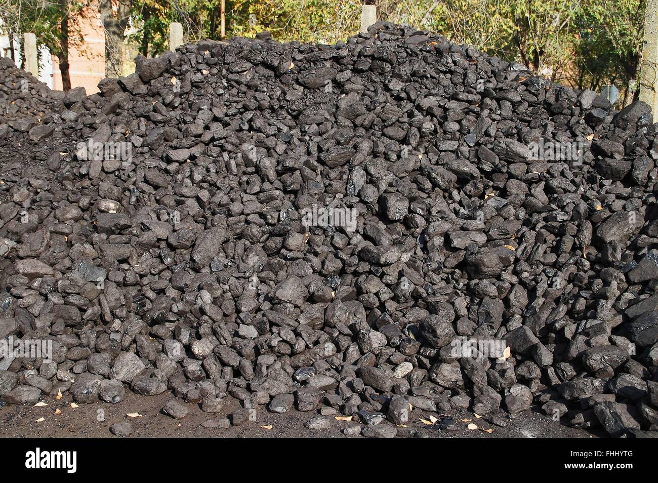 Good value and good quality coal in stock waiting for the first customers. Stock Photo