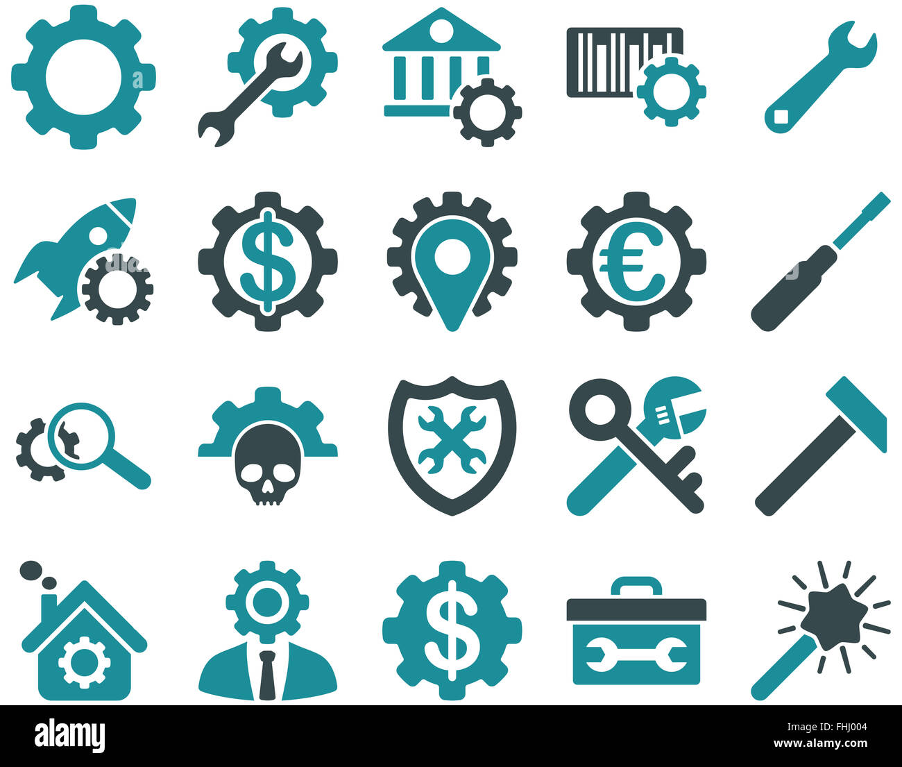 Settings and Tools Icons Stock Photo