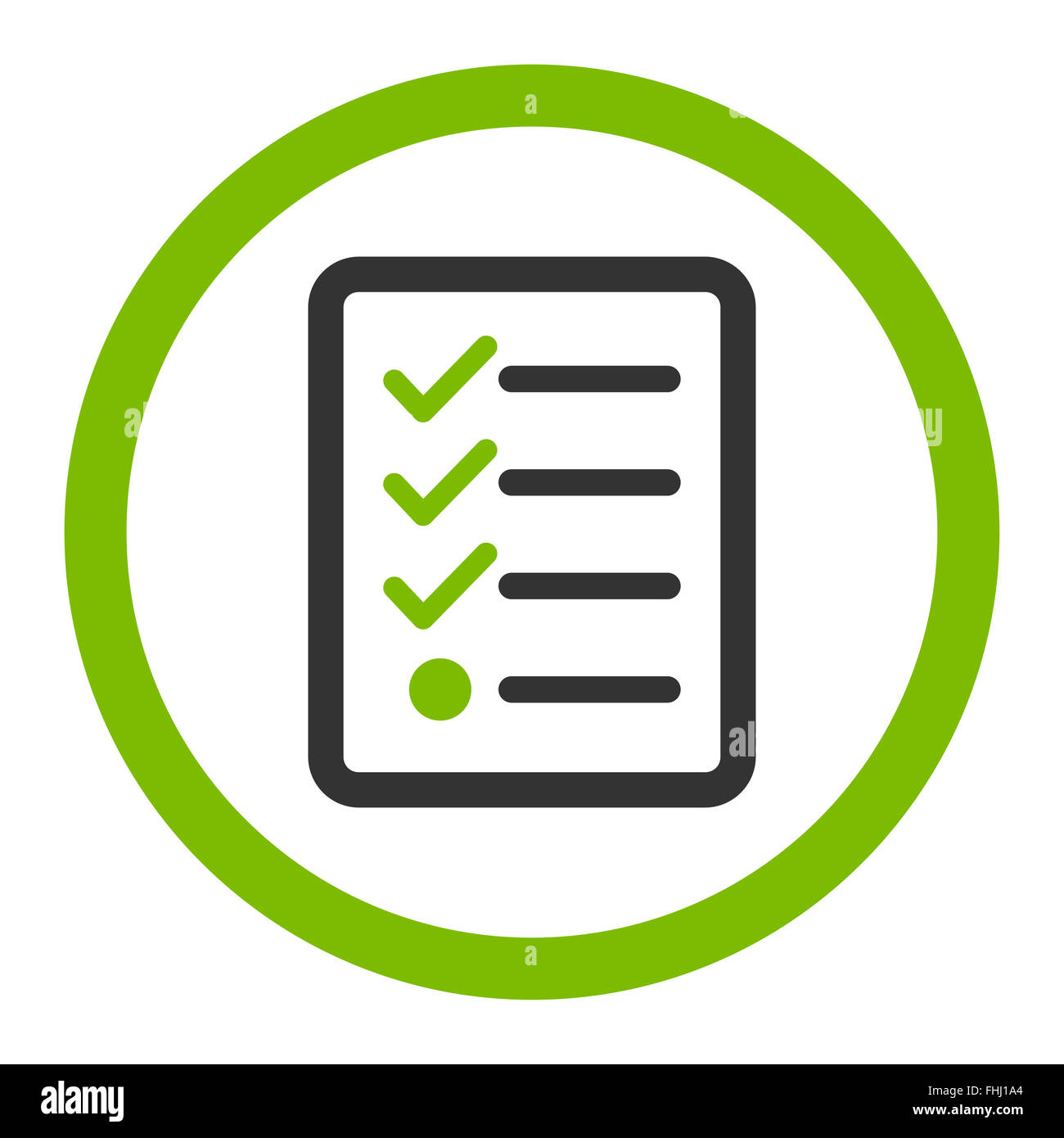Checklist flat eco green and gray colors rounded glyph icon Stock Photo ...