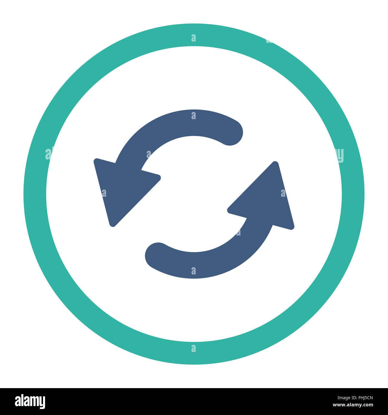 Refresh Ccw flat cobalt and cyan colors rounded raster icon Stock Photo ...