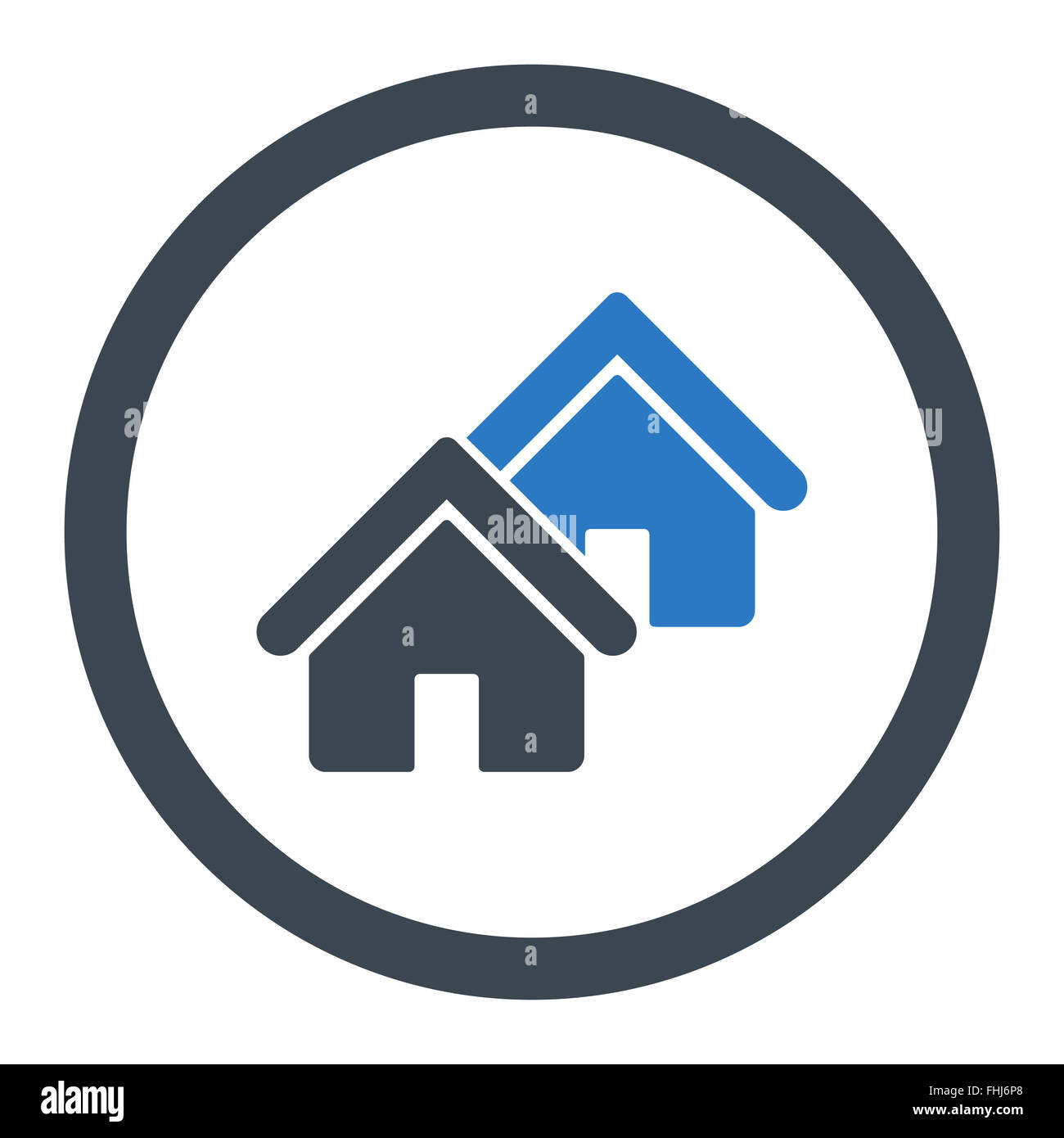 Realty flat smooth blue colors rounded vector icon Stock Photo - Alamy