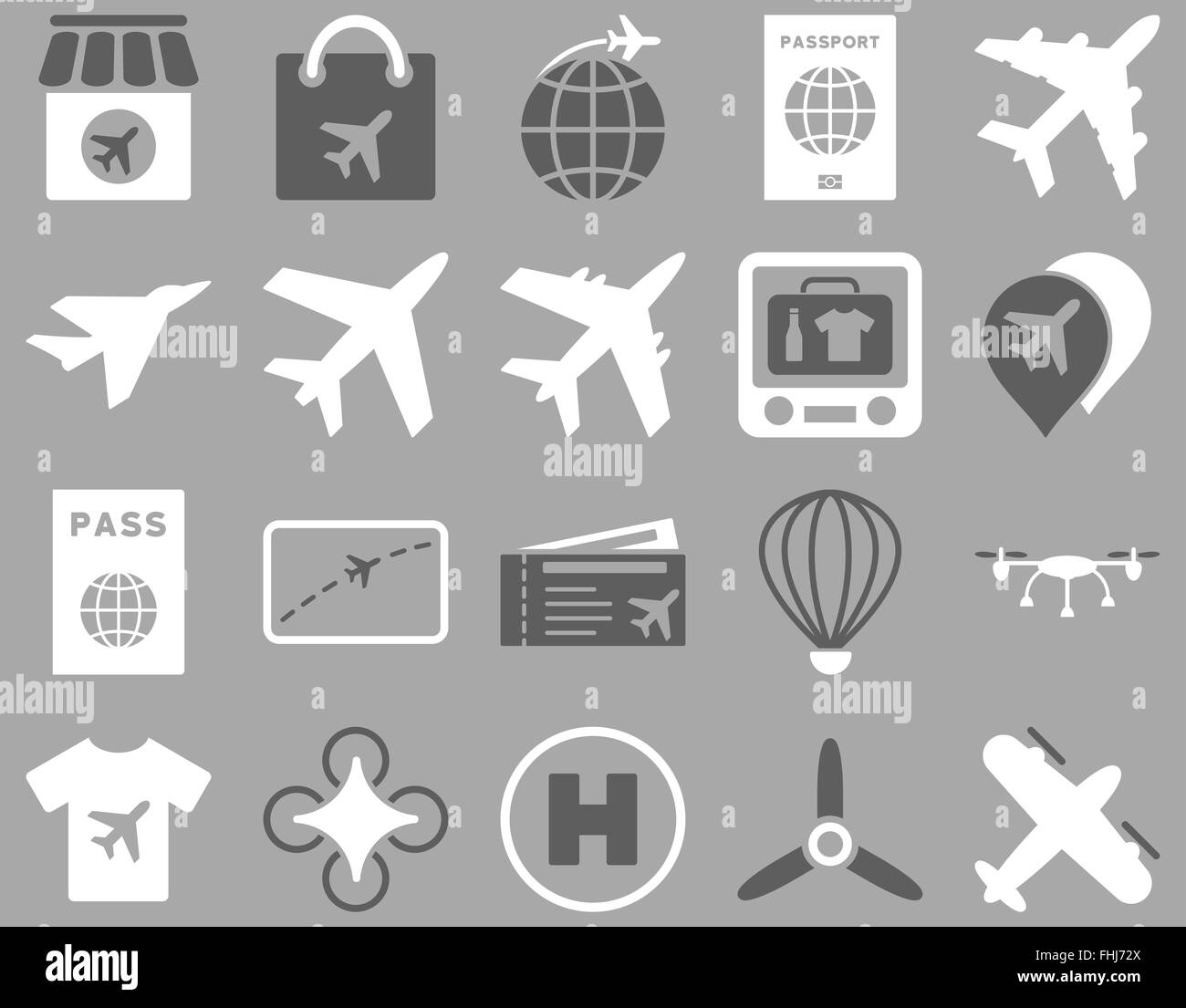 Airport Icon Set Stock Photo