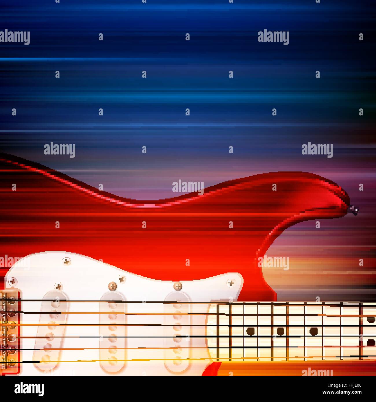 abstract blur music background with electric guitar Stock Vector Image