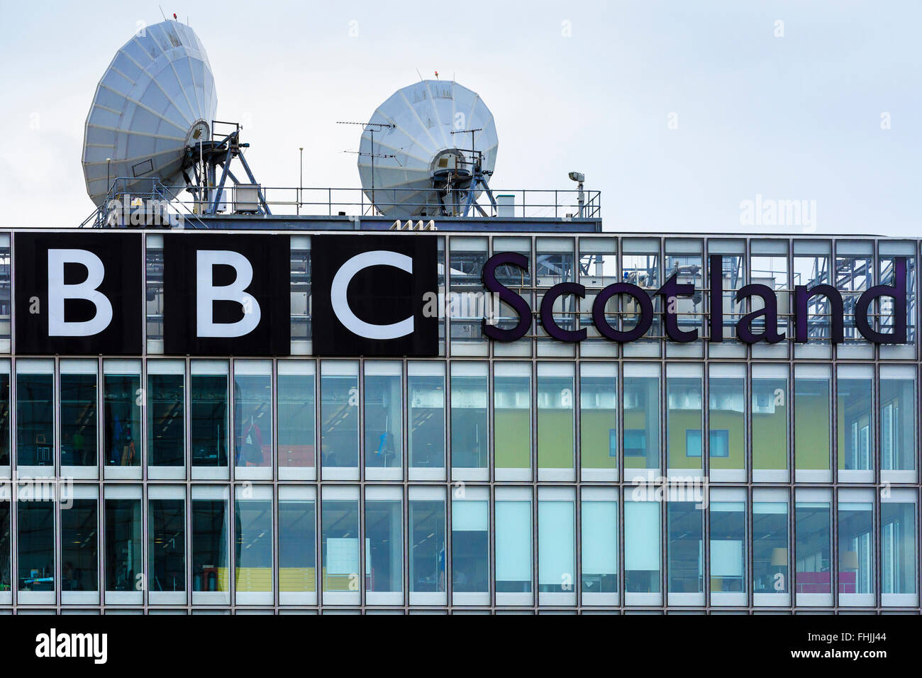 The BBC is to trial a News Program planned to replace the long standing national 'Six O'clock News' program and the regional news programme 'Reporting Scotland' with a new programme called 'Scottish Six'. The trial programme is to be edited and presented in Scotland but has run into criticism from the National Union of Journalists because of lack of consultation and from the general public because the Corporation appears to have ceded to pressure from the SNP executive. Stock Photo