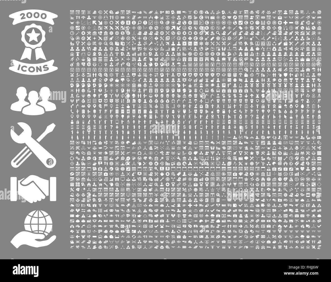 Collection Of 2000 Flat Vector Icons Stock Photo - Alamy