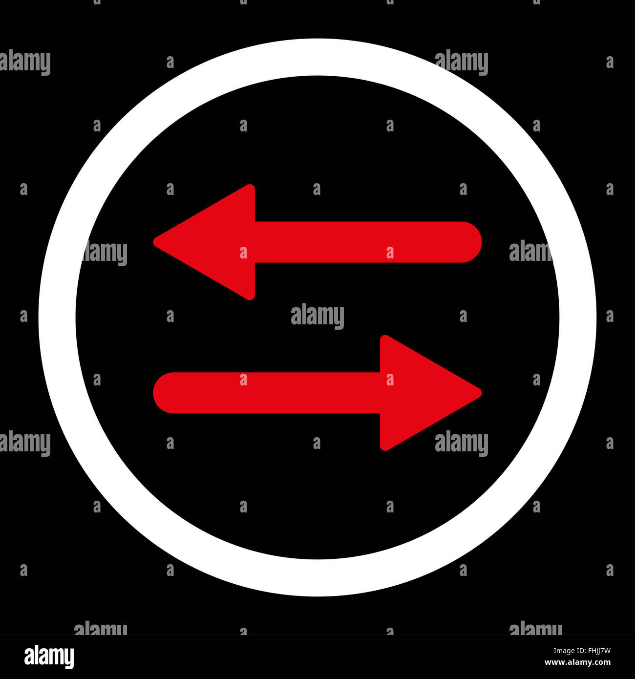 Arrows Exchange flat red and white colors rounded raster icon Stock ...