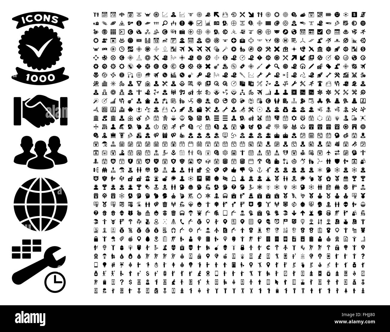 Collection of 1000 flat vector icons Stock Photo - Alamy
