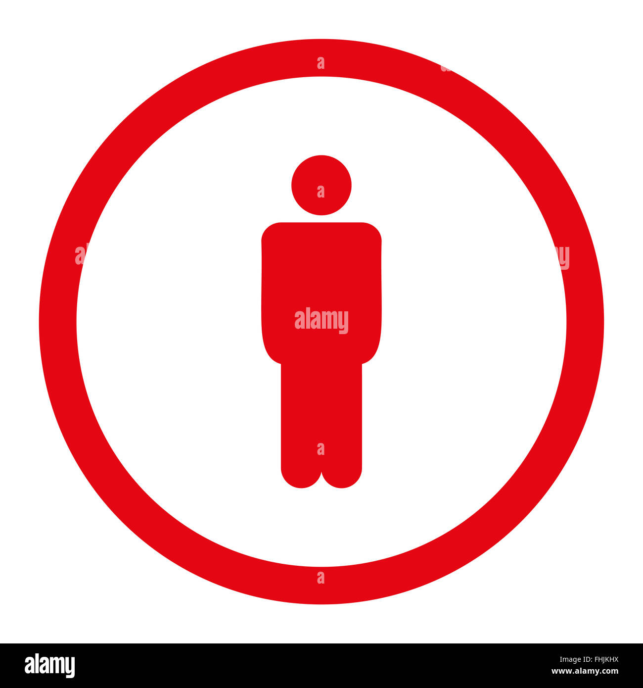 Man flat red color rounded vector icon Stock Photo - Alamy