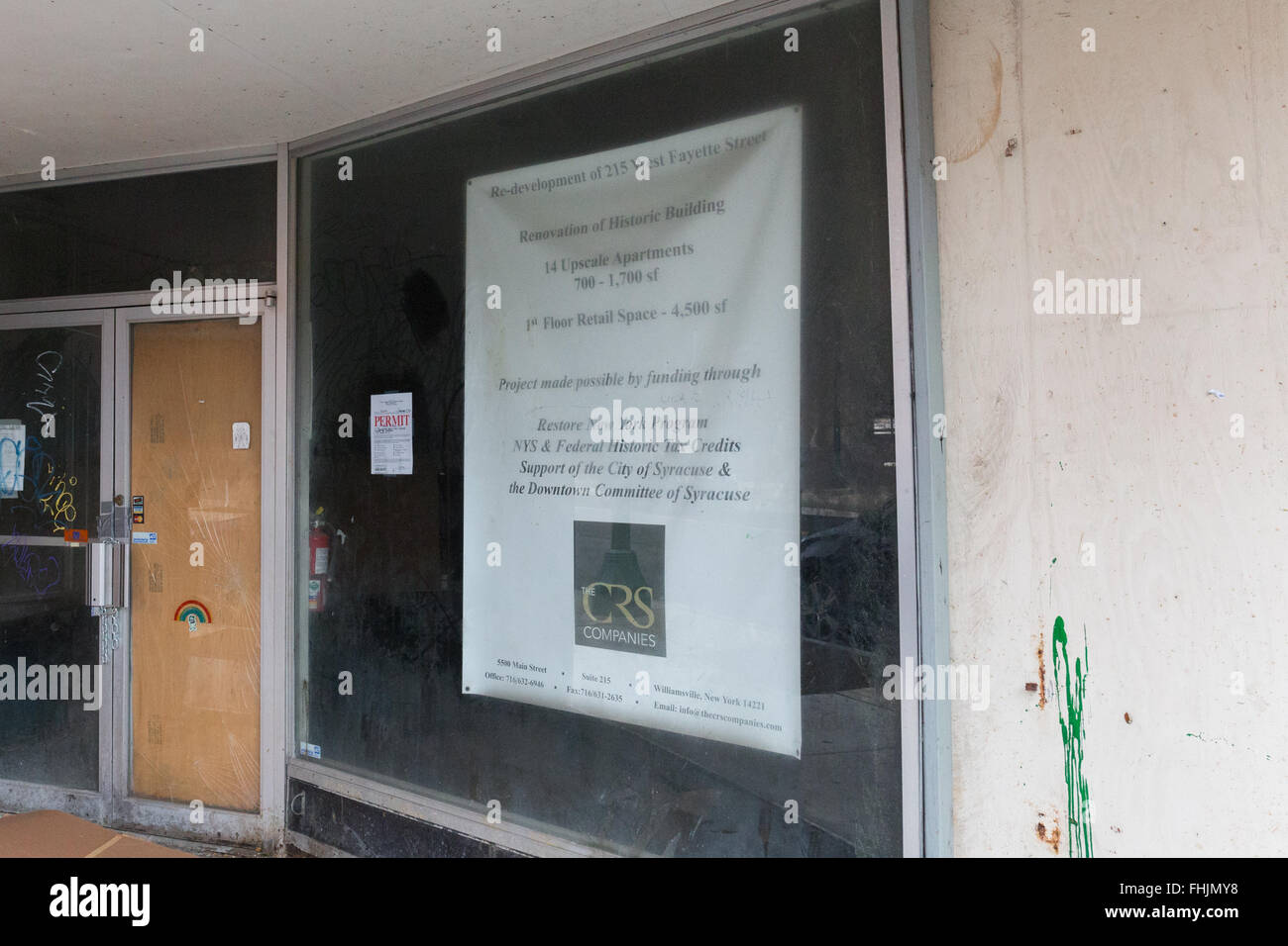 Redevelopment sign, Syracuse Stock Photo - Alamy