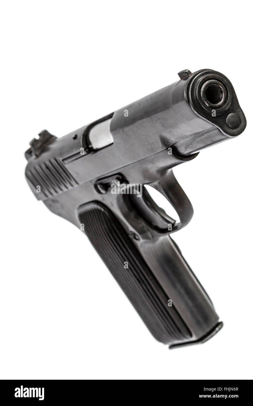 Automatic pistol, isolated on white background Stock Photo - Alamy