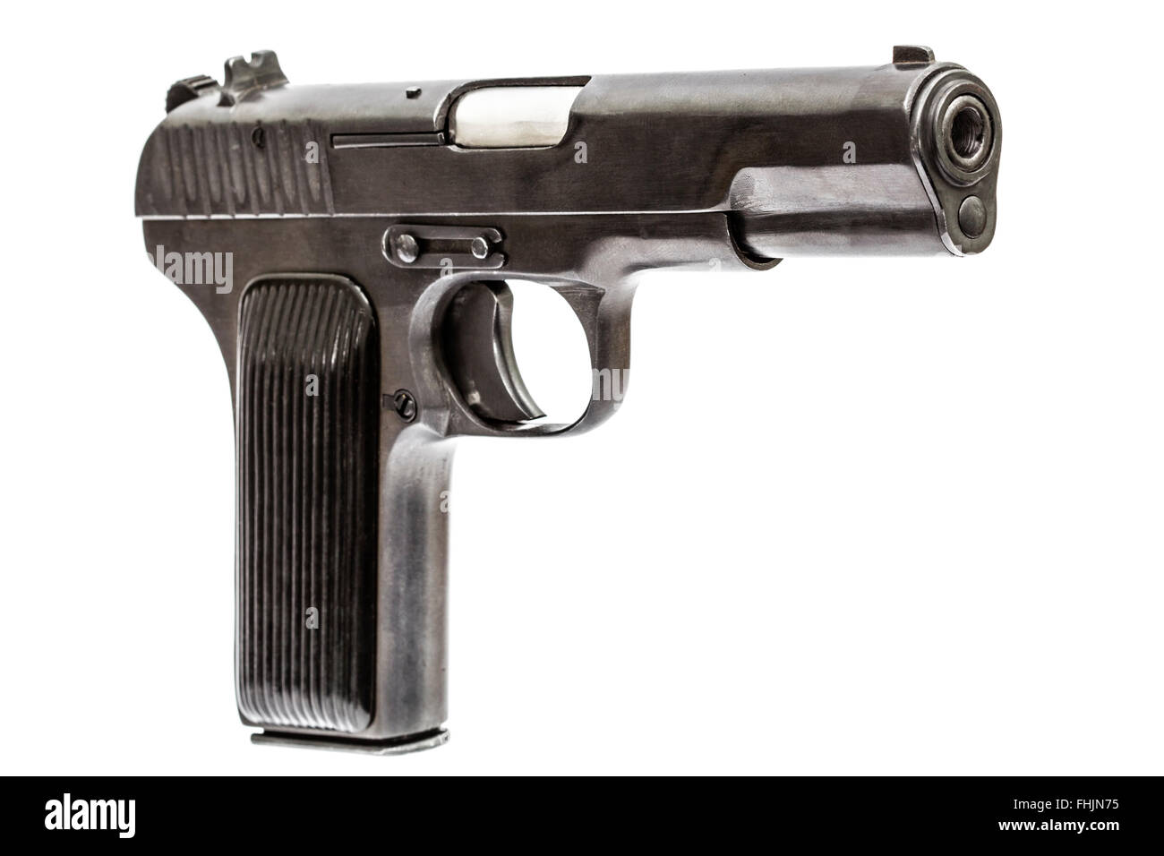 Automatic pistol, isolated on white background Stock Photo - Alamy