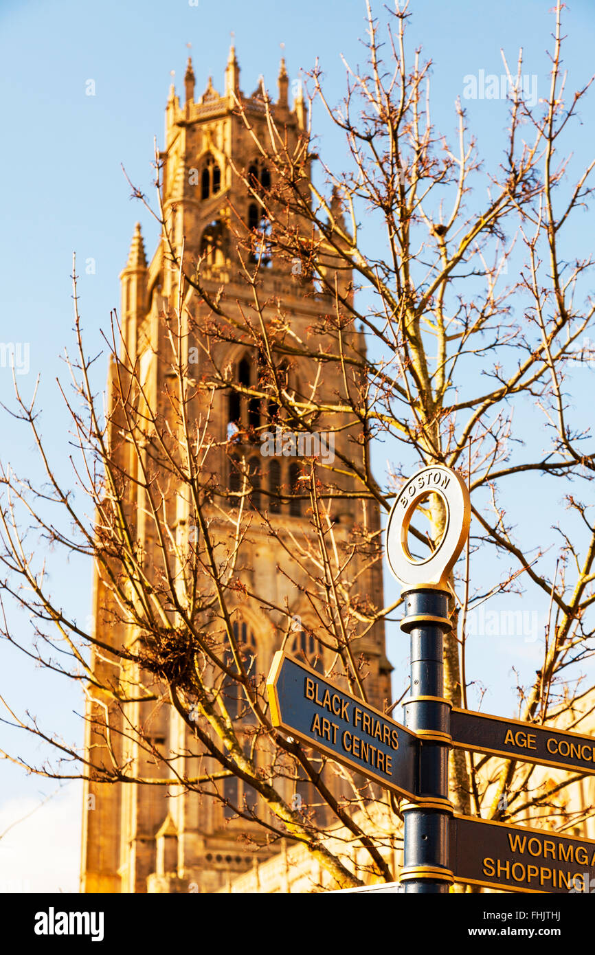 Boston stump St Botolph's church Wormgate Boston Town Lincolnshire England GB UK EU Europe Stock Photo