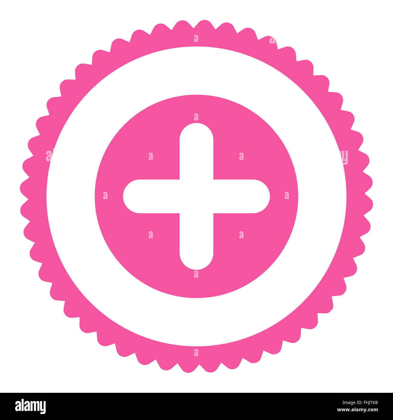 Create flat pink color round stamp icon Stock Photo - Alamy