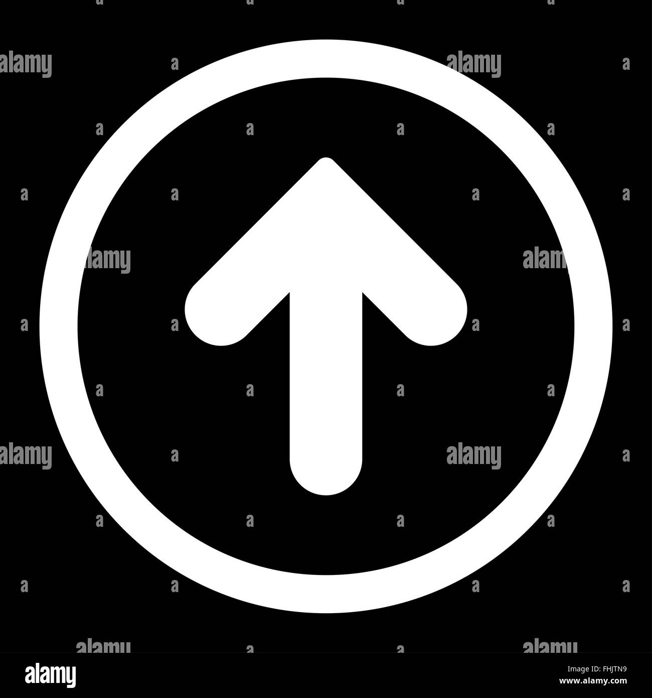 Arrow Up flat white color rounded vector icon Stock Photo - Alamy