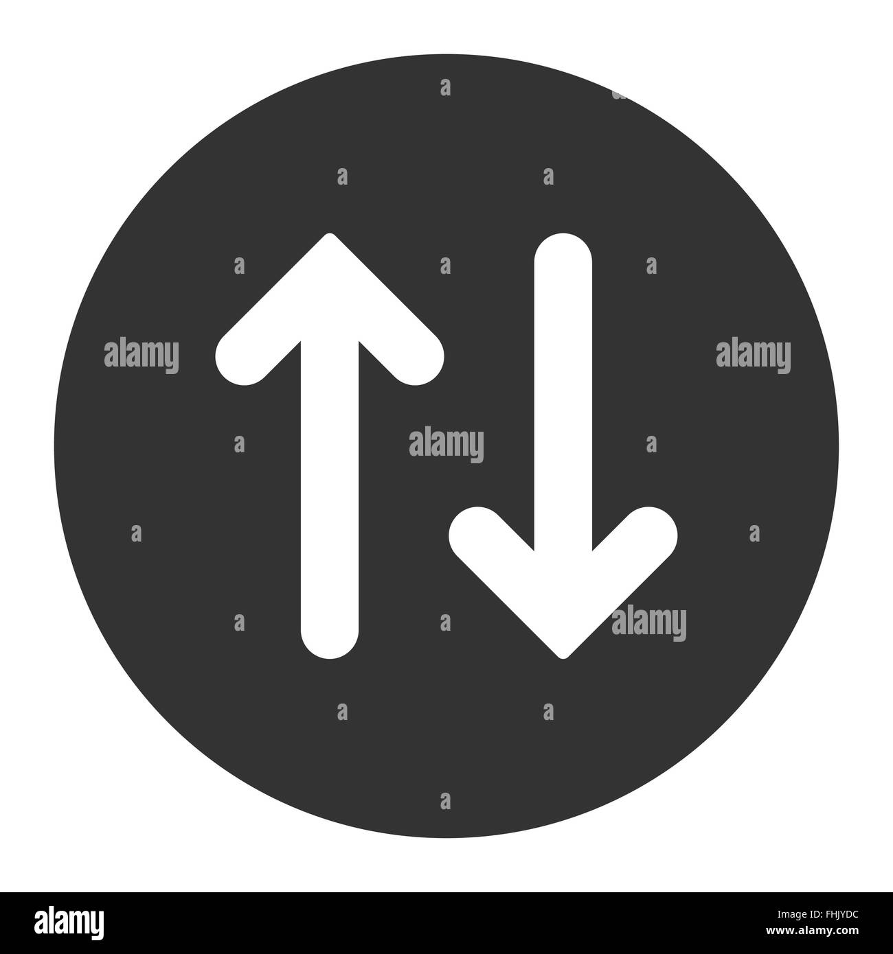 Flip flat white and gray colors round button Stock Photo - Alamy
