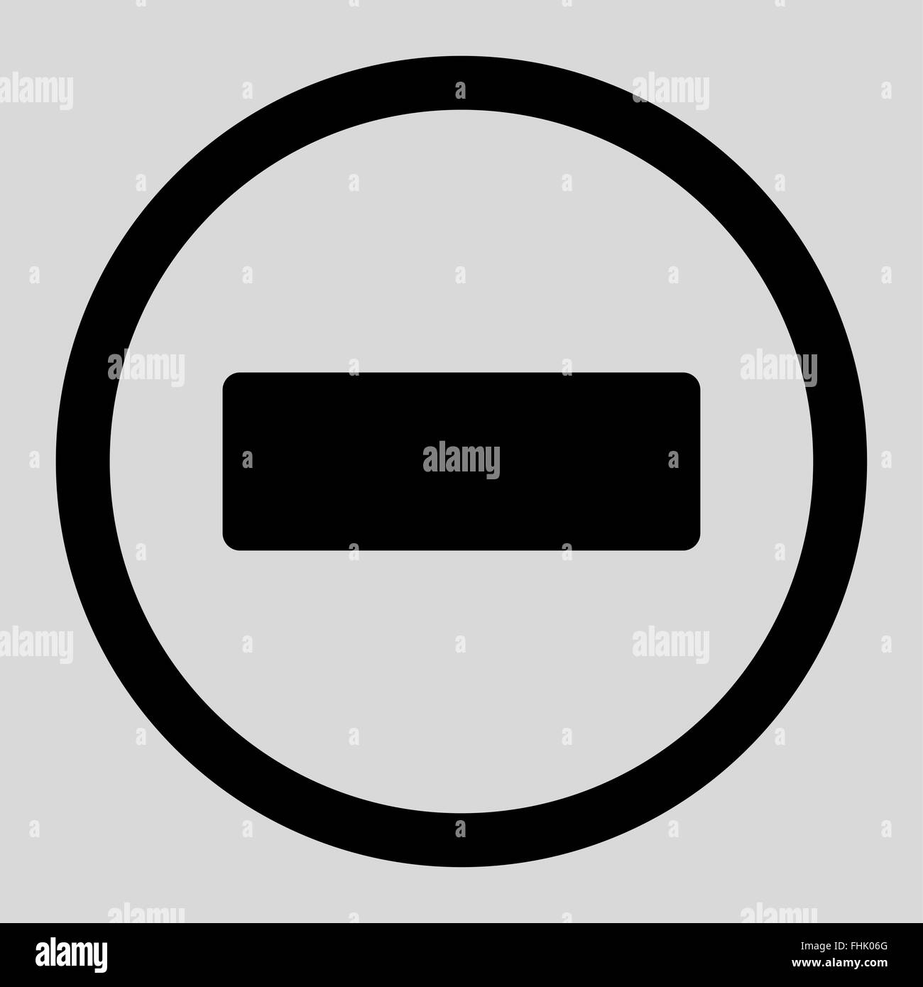 Minus flat black color rounded raster icon Stock Photo - Alamy