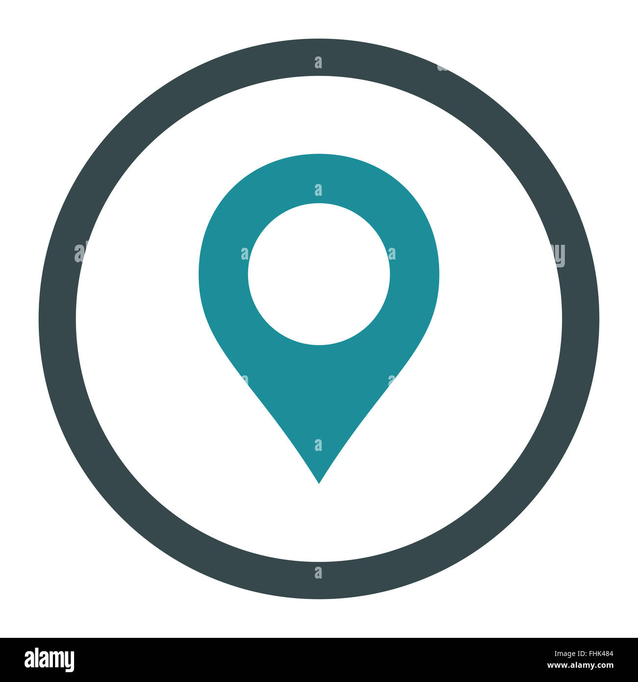 Map Marker flat soft blue colors rounded vector icon Stock Photo - Alamy