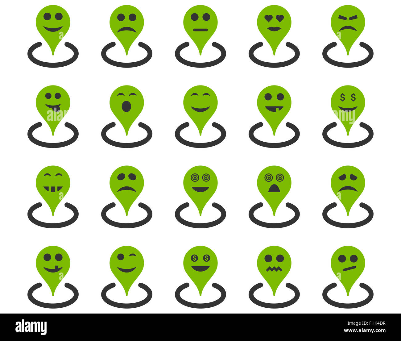 Smiled location icons Stock Photo Alamy