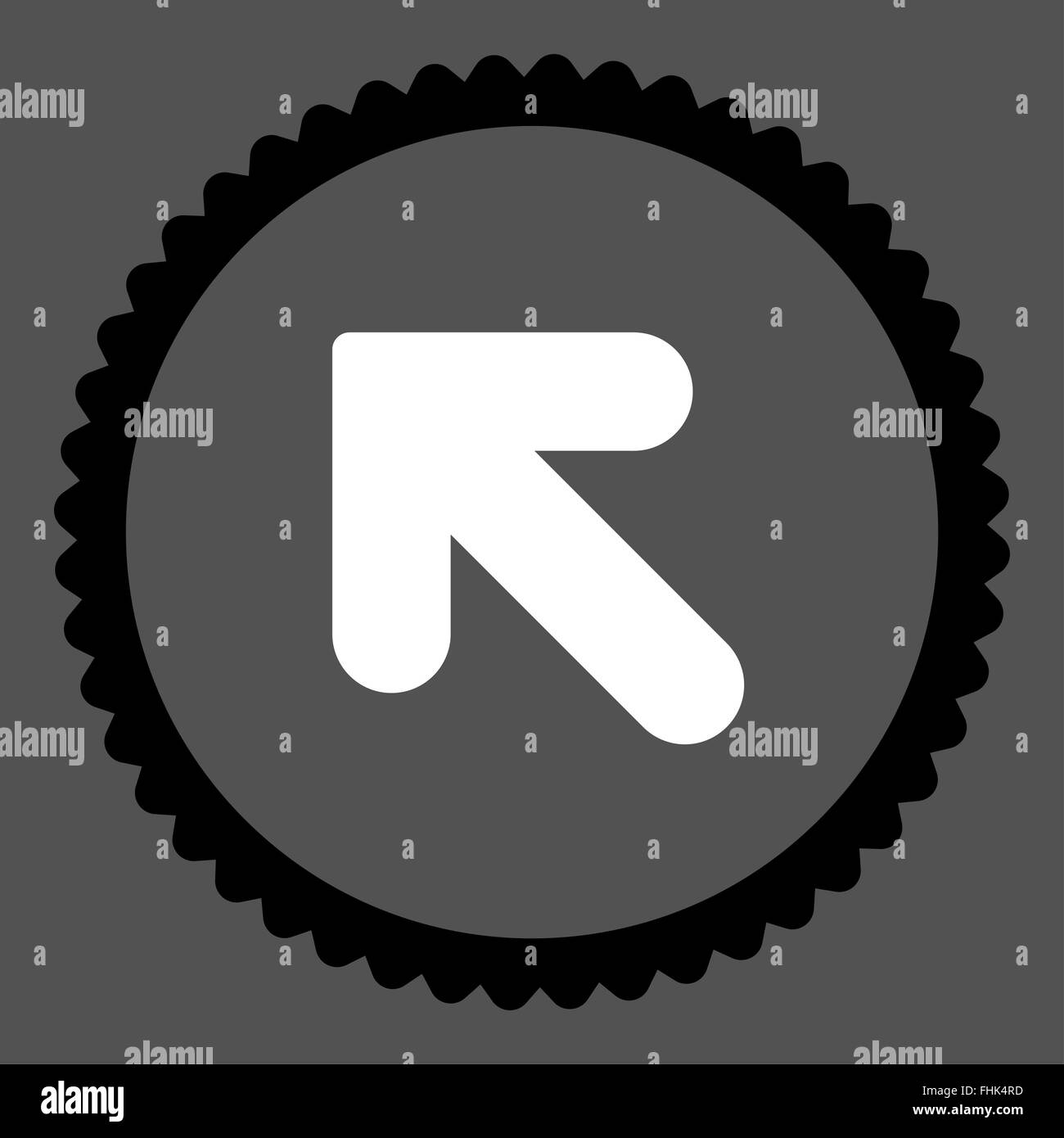 Arrow Up Left flat black and white colors round stamp icon Stock Photo ...