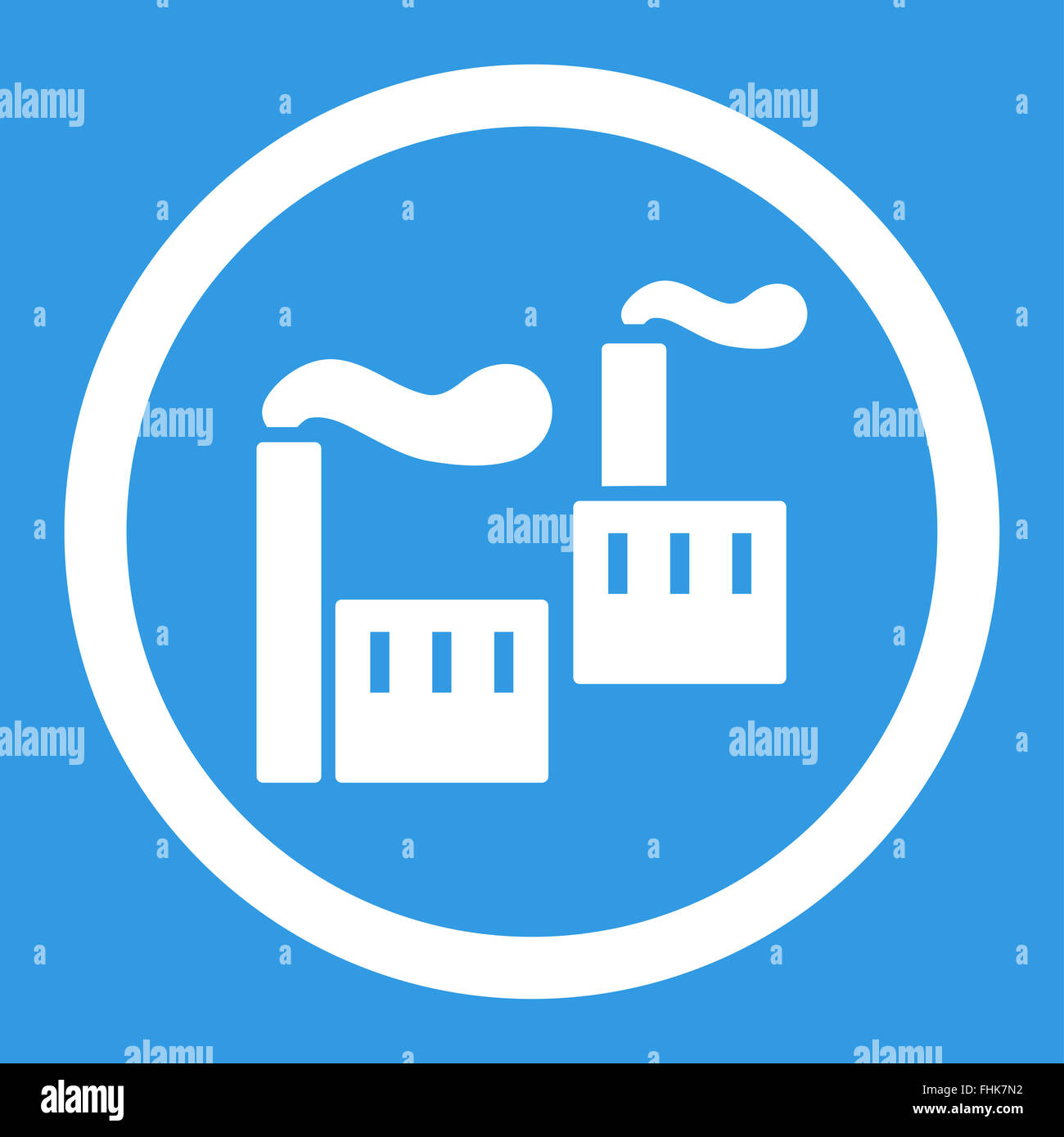 Industry flat white color rounded glyph icon Stock Photo - Alamy