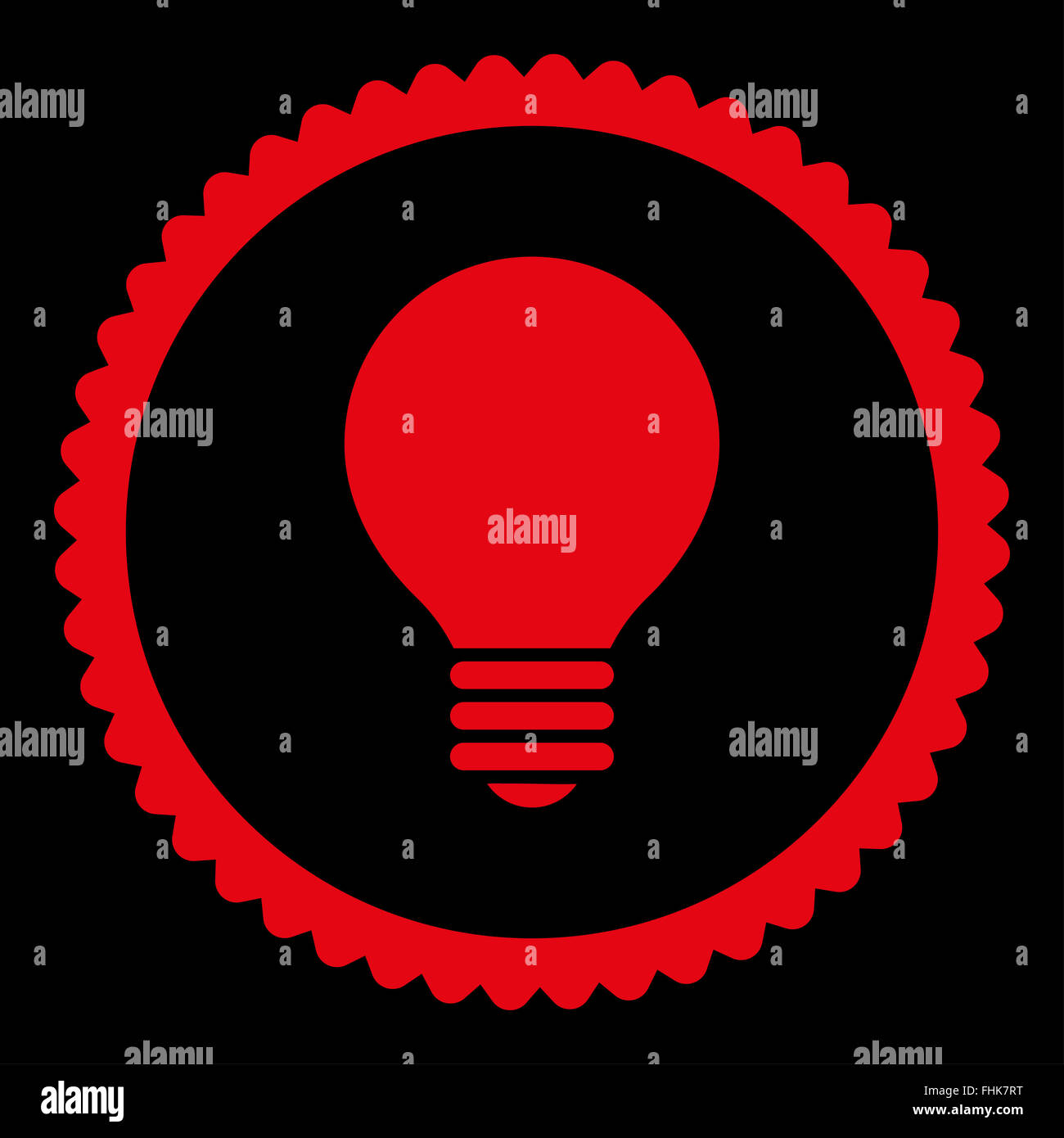 Electric Bulb flat red color round stamp icon Stock Photo - Alamy